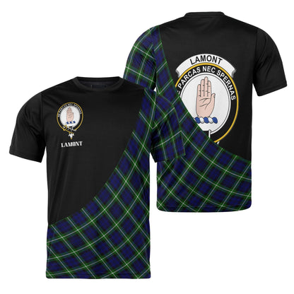 Printivon Lamont Clan Tartan with Kilt Design Personalized Tee Shirt Scotland Gift For Mom and Dad