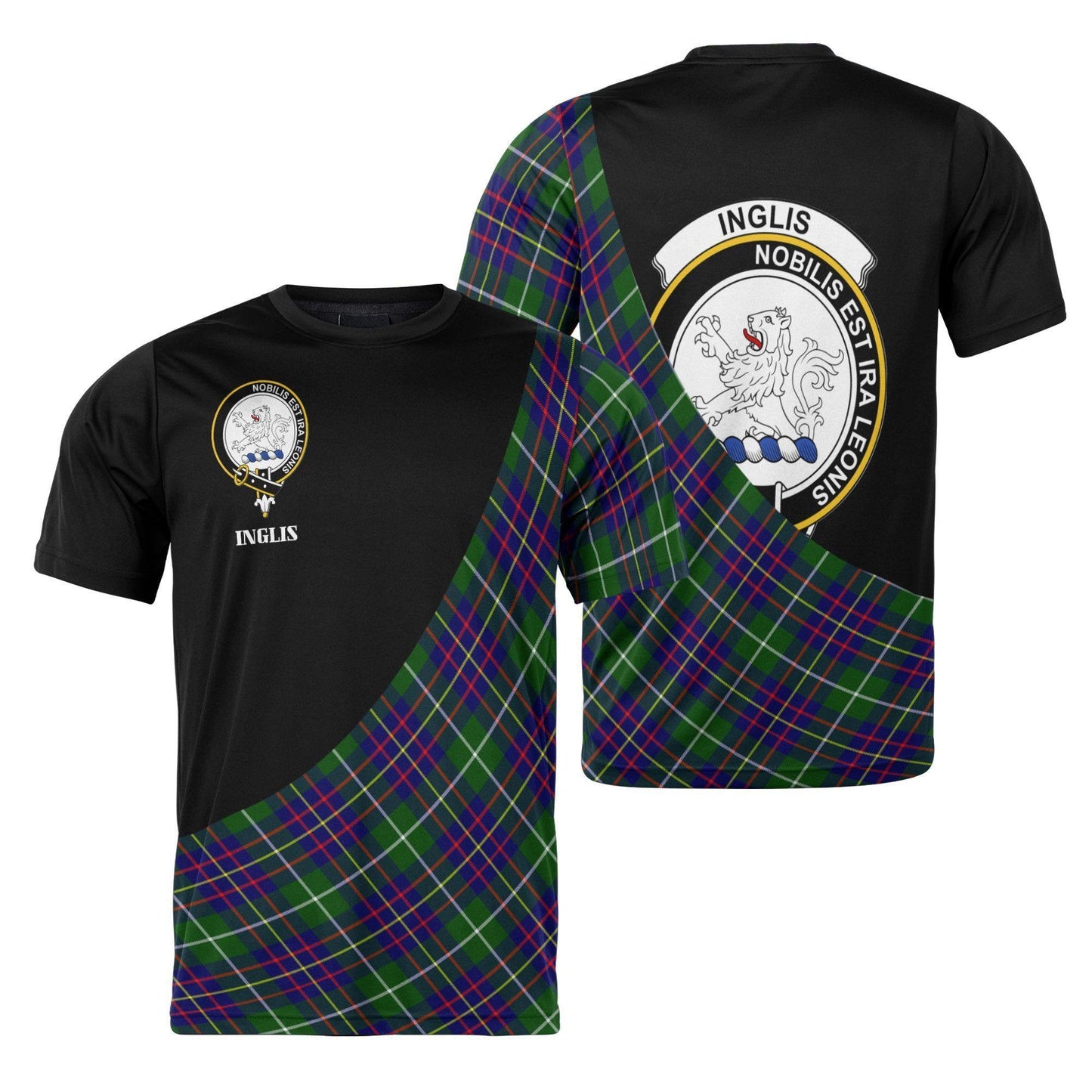 Printivon Inglis Clan Tartan with Kilt Design Personalized Tee Shirt Scotland Gift For Mom and Dad