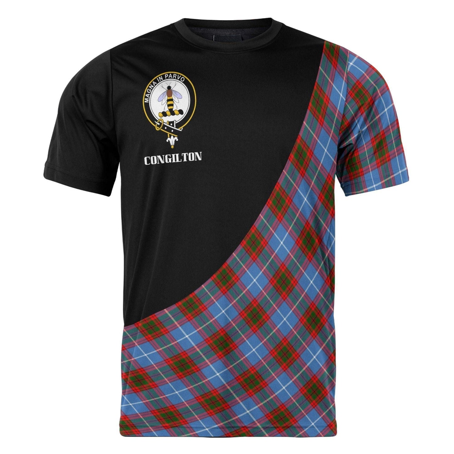 Printivon Congilton Clan Tartan with Kilt Design Personalized Tee Shirt Scotland Gift For Mom and Dad