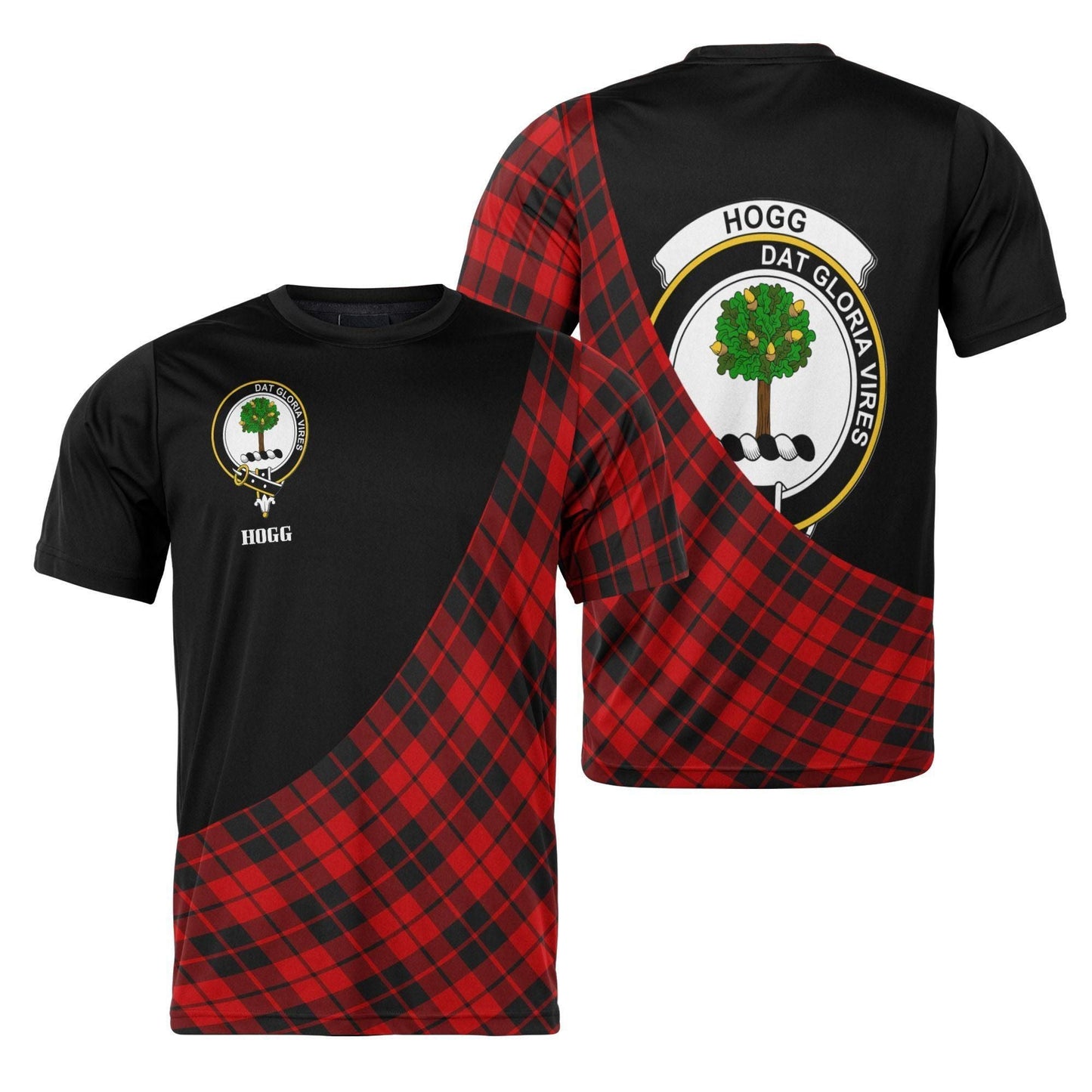 Printivon Hogg (or Hog) Clan Tartan with Kilt Design Personalized Tee Shirt Scotland Gift For Mom and Dad