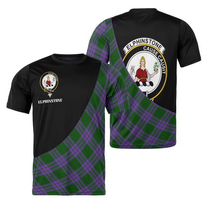 Printivon Elphinstone Clan Tartan with Kilt Design Personalized Tee Shirt Scotland Gift For Mom and Dad