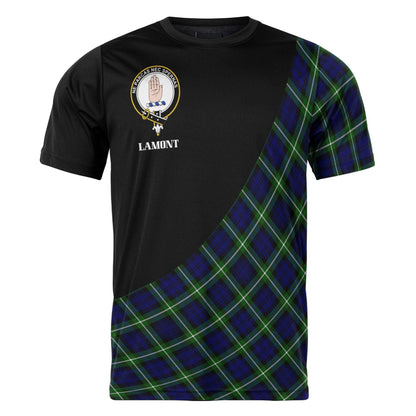 Printivon Lamont Clan Tartan with Kilt Design Personalized Tee Shirt Scotland Gift For Mom and Dad