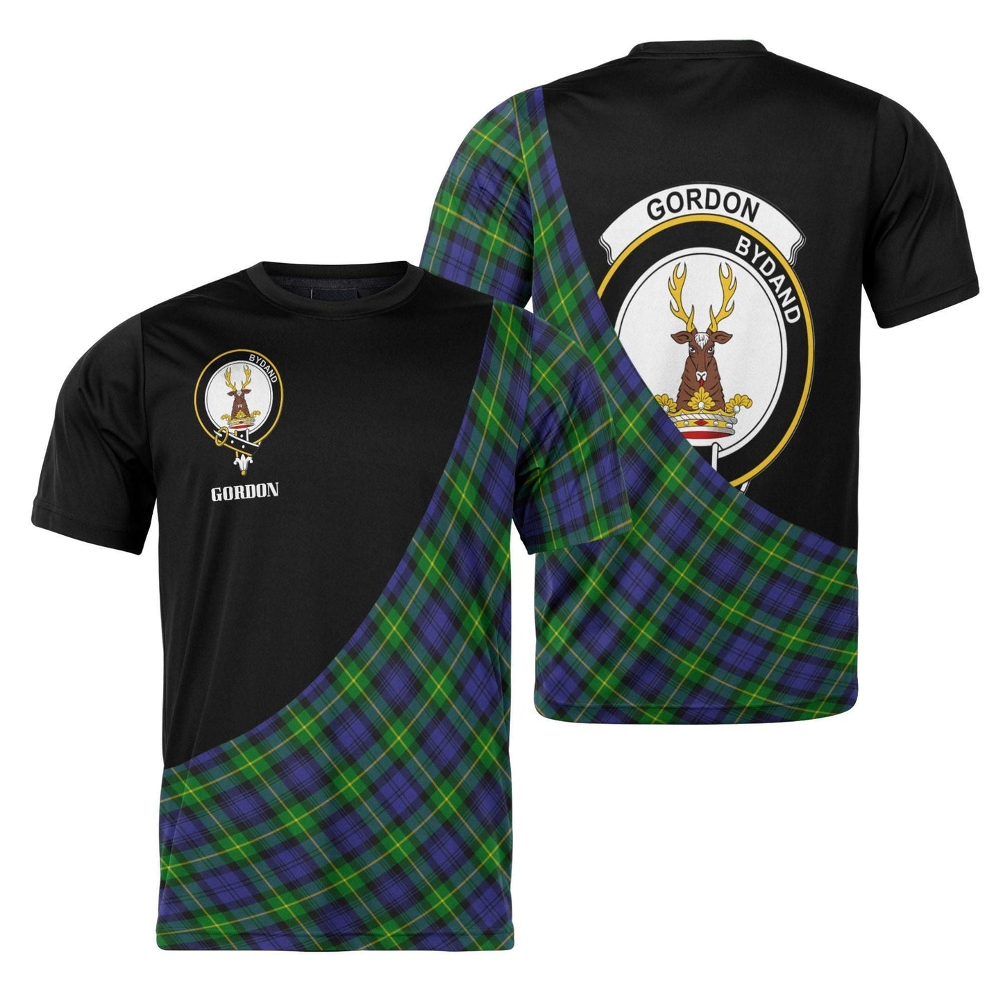 Printivon Gordon Clan Tartan with Kilt Design Personalized Tee Shirt Scotland Gift For Mom and Dad