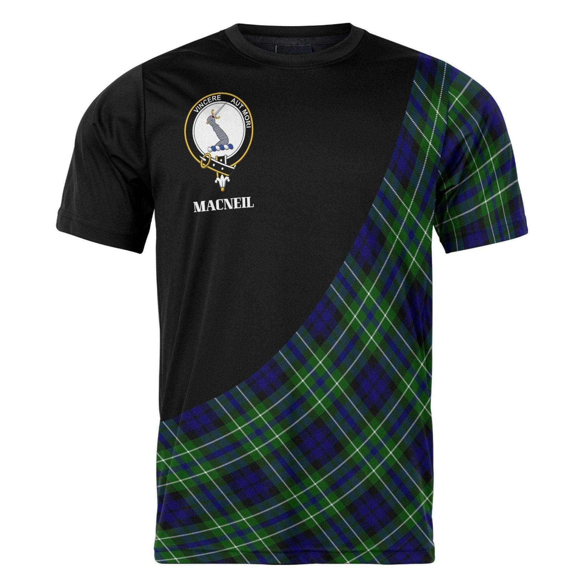Printivon MacNeil of Colonsay Clan Tartan with Kilt Design Personalized Tee Shirt Scotland Gift For Mom and Dad