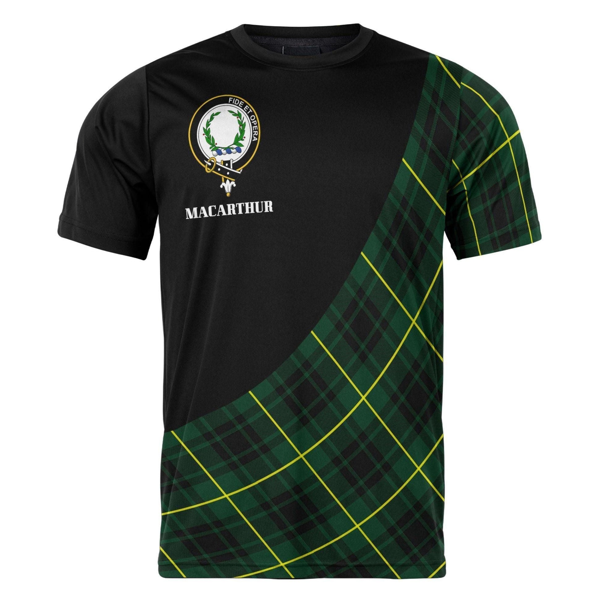 Printivon MacArthur Clan Tartan with Kilt Design Personalized Tee Shirt Scotland Gift For Mom and Dad