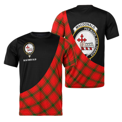 Printivon MacDonald (of Sleat) Clan Tartan with Kilt Design Personalized Tee Shirt Scotland Gift For Mom and Dad
