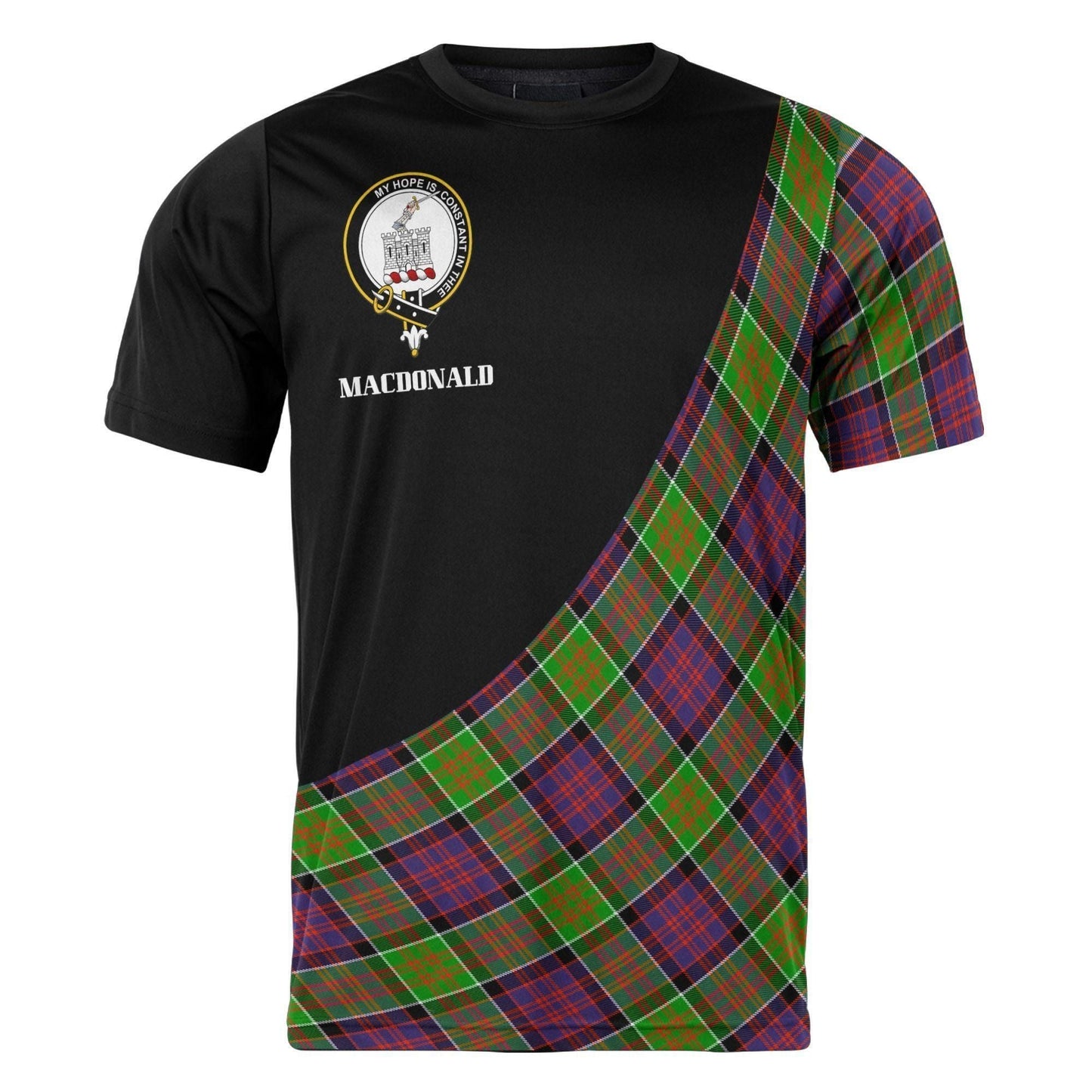Printivon MacDonald (Clan Tartan with Kilt Design Personalized Tee Shirt Scotland Gift For Mom and Dad