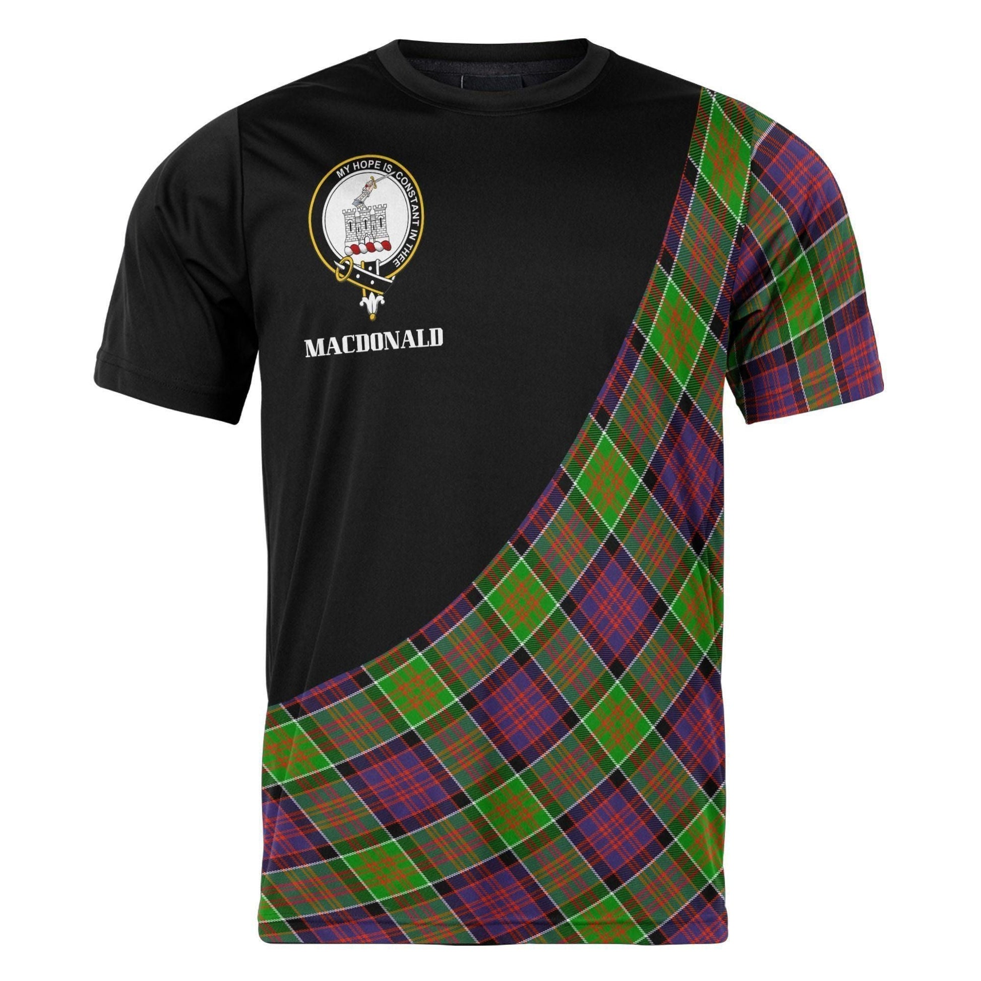 Printivon MacDonald (Clan Tartan with Kilt Design Personalized Tee Shirt Scotland Gift For Mom and Dad