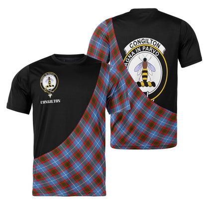 Printivon Congilton Clan Tartan with Kilt Design Personalized Tee Shirt Scotland Gift For Mom and Dad
