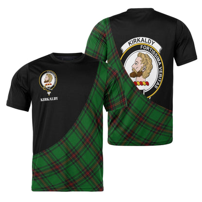 Printivon Kirkaldy Clan Tartan with Kilt Design Personalized Tee Shirt Scotland Gift For Mom and Dad