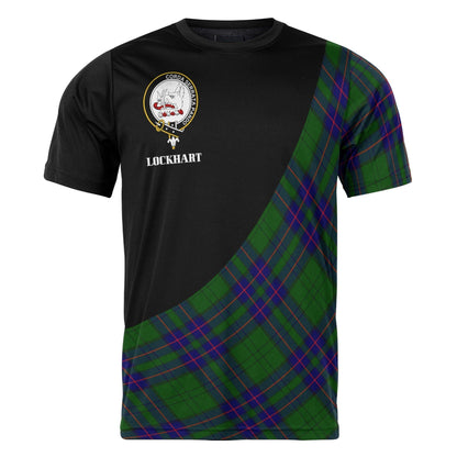Printivon Lockhart Clan Tartan with Kilt Design Personalized Tee Shirt Scotland Gift For Mom and Dad