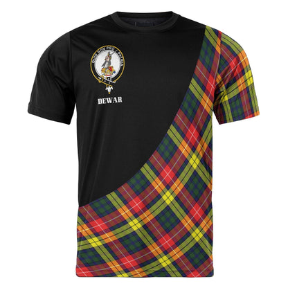 Printivon Dewar Clan Tartan with Kilt Design Personalized Tee Shirt Scotland Gift For Mom and Dad