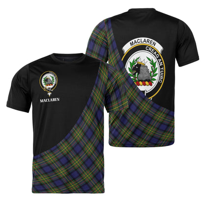 Printivon MacLaren Clan Tartan with Kilt Design Personalized Tee Shirt Scotland Gift For Mom and Dad