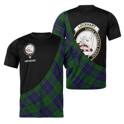 Printivon Lockhart Clan Tartan with Kilt Design Personalized Tee Shirt Scotland Gift For Mom and Dad