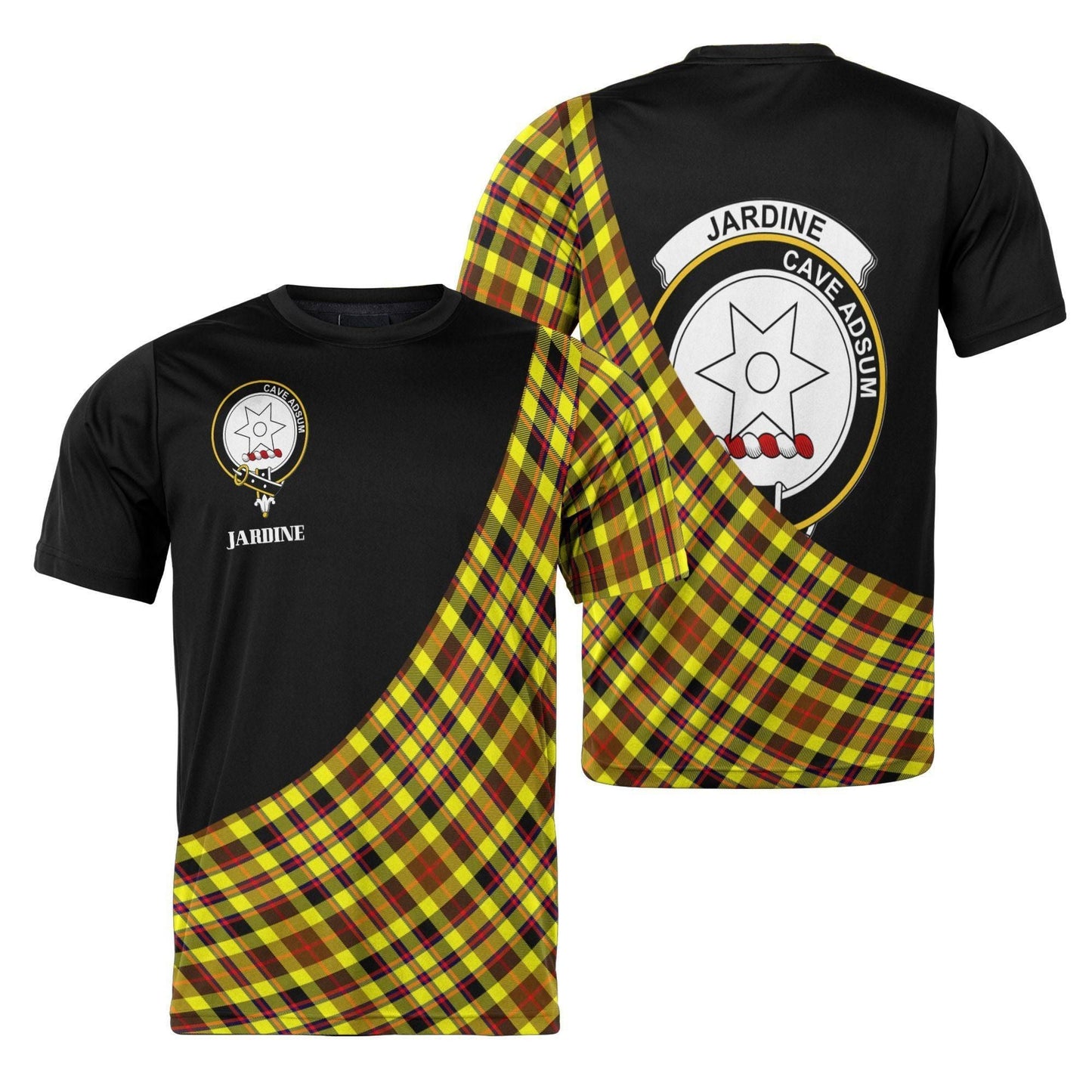 Printivon Jardine Clan Tartan with Kilt Design Personalized Tee Shirt Scotland Gift For Mom and Dad