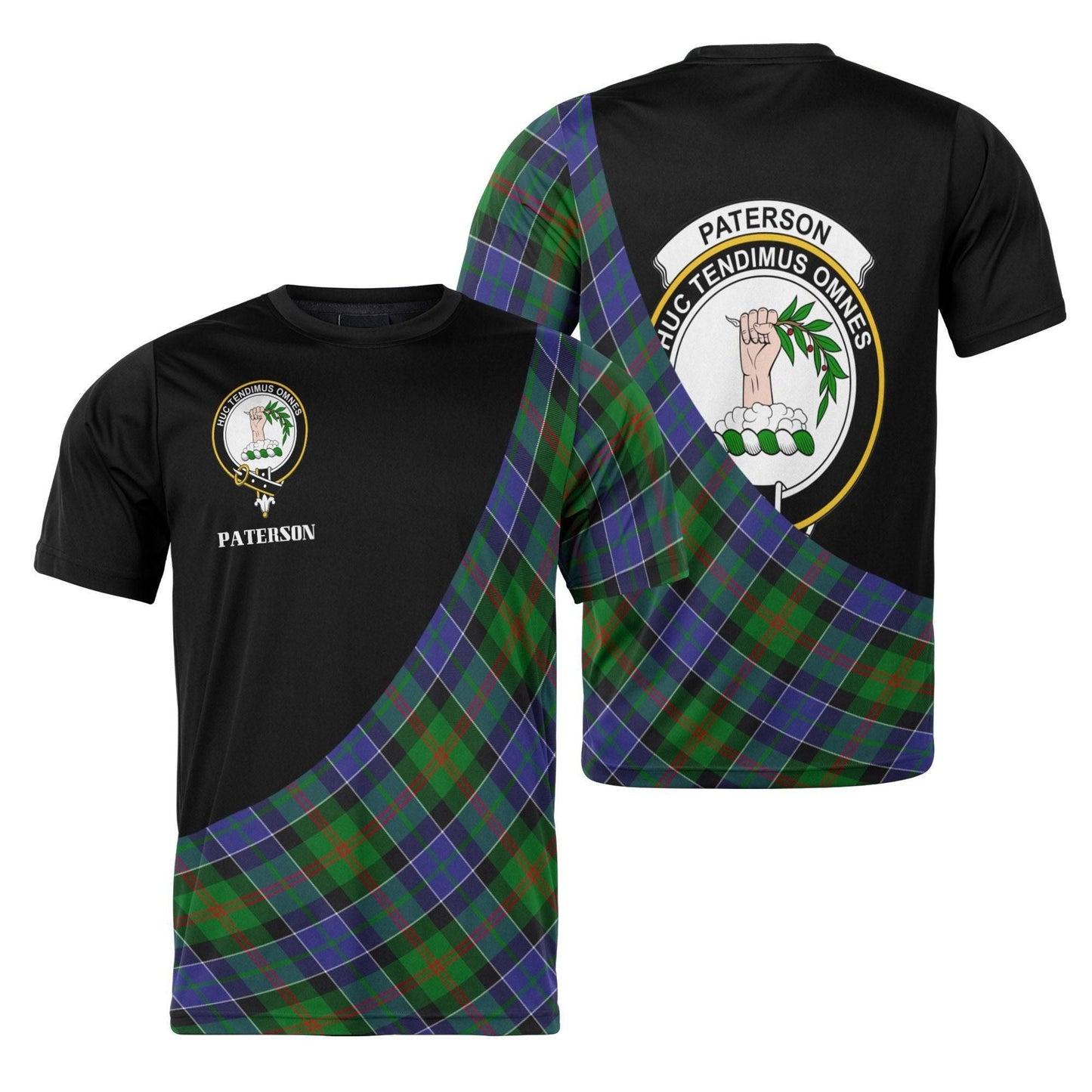 Printivon Paterson Clan Tartan with Kilt Design Personalized Tee Shirt Scotland Gift For Mom and Dad
