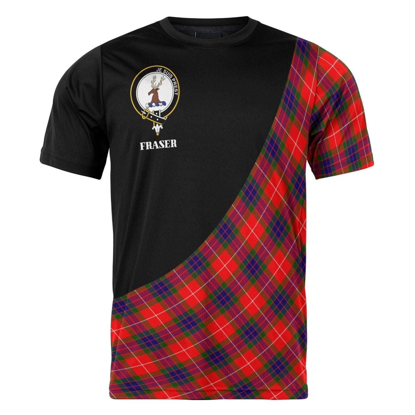 Printivon Fraser (of Lovat) Clan Tartan with Kilt Design Personalized Tee Shirt Scotland Gift For Mom and Dad