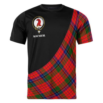 Printivon MacNicol (of Scorrybreac) Clan Tartan with Kilt Design Personalized Tee Shirt Scotland Gift For Mom and Dad