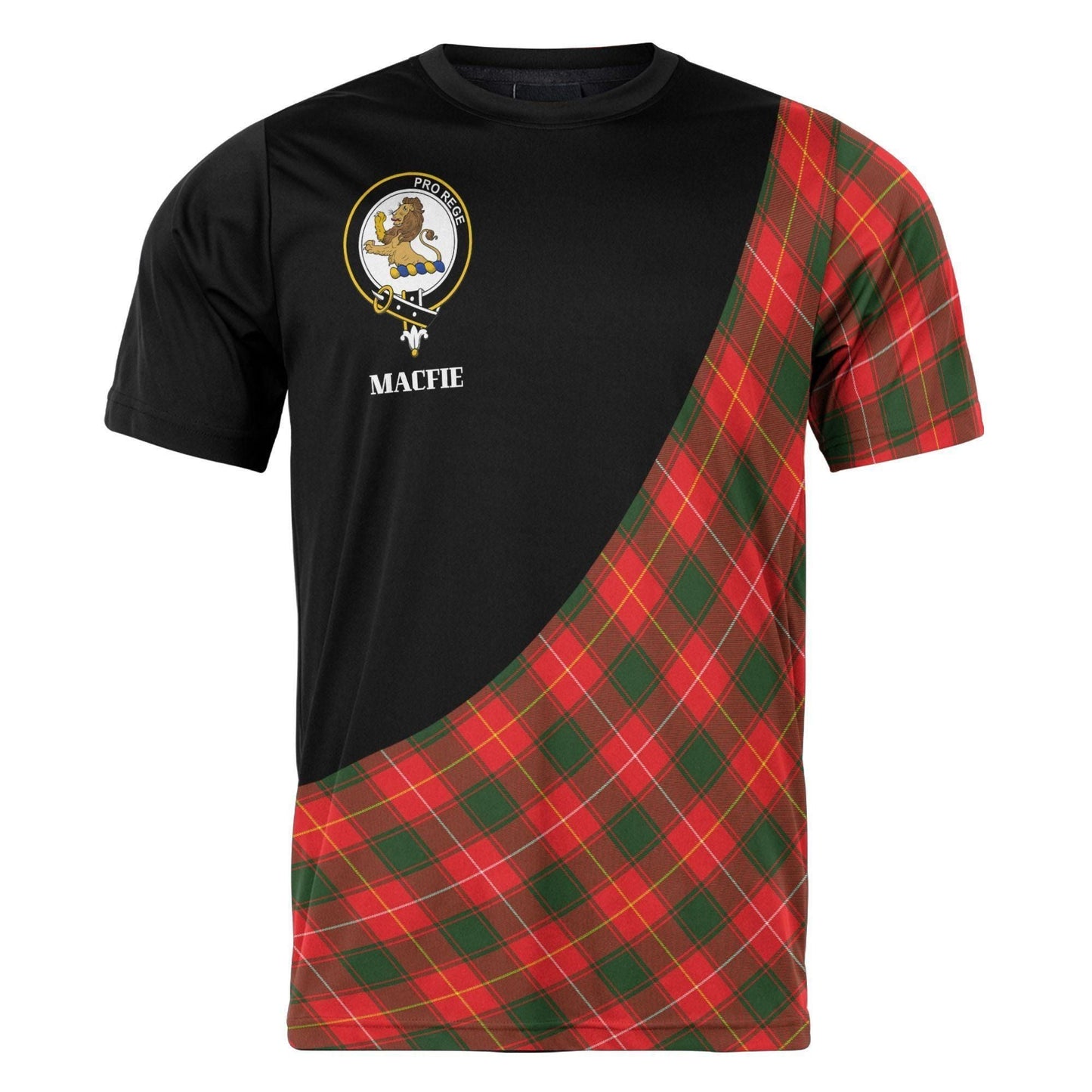 Printivon MacFie (of Dreghorn) Clan Tartan with Kilt Design Personalized Tee Shirt Scotland Gift For Mom and Dad