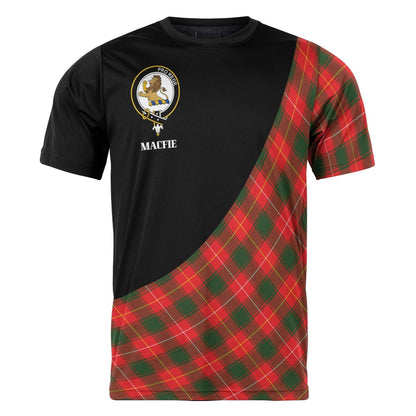 Printivon MacFie (of Dreghorn) Clan Tartan with Kilt Design Personalized Tee Shirt Scotland Gift For Mom and Dad