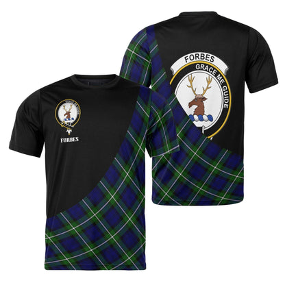 Printivon Forbes Clan Tartan with Kilt Design Personalized Tee Shirt Scotland Gift For Mom and Dad