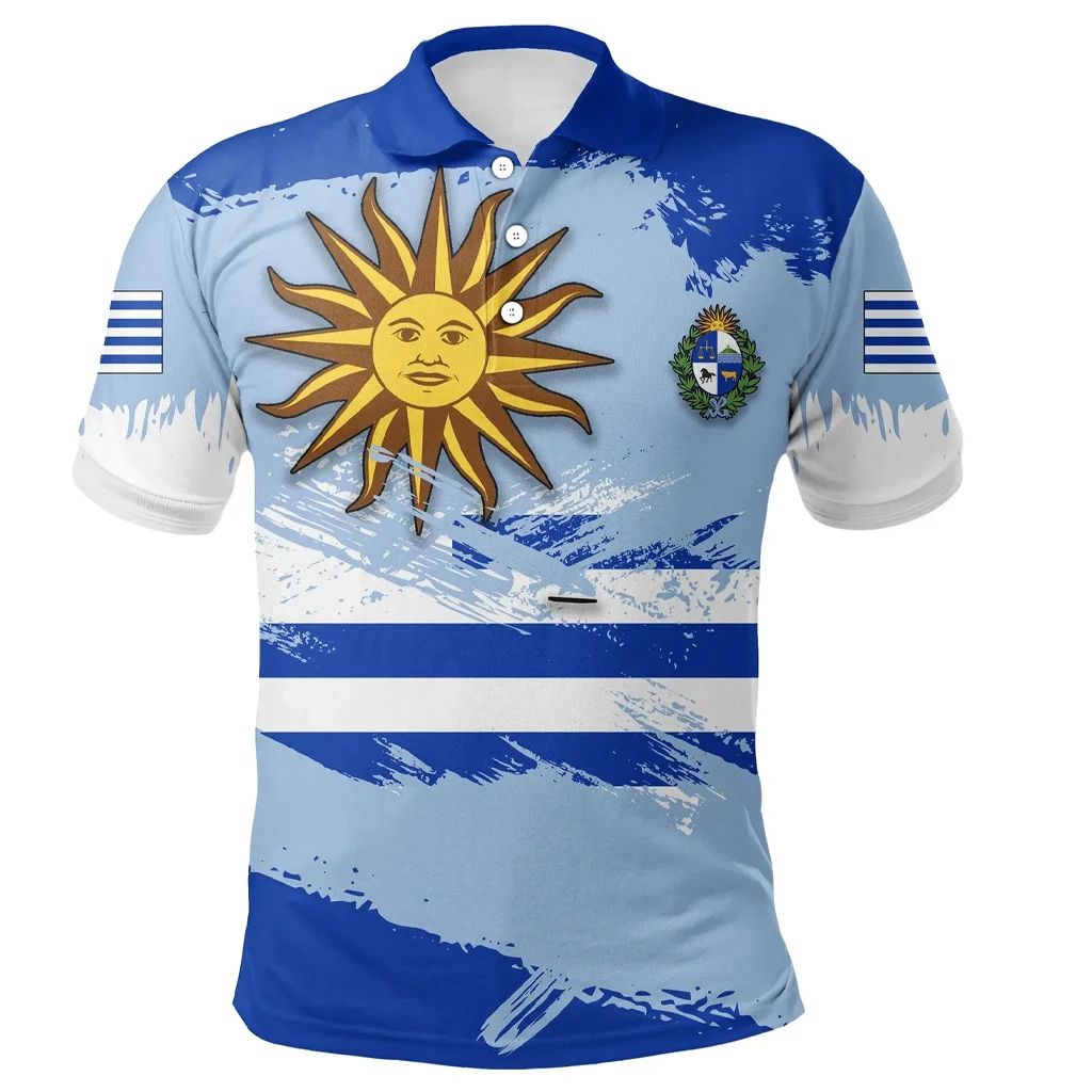 Uruguay Polo Shirt Flag Brush