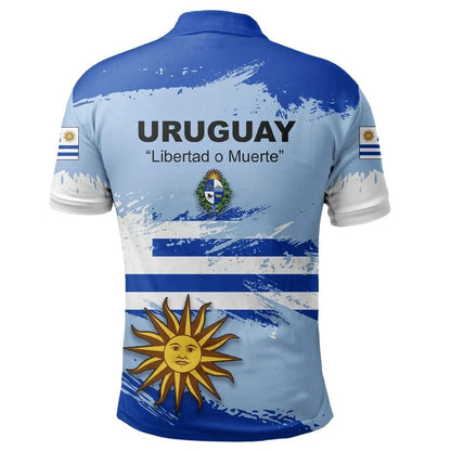 Uruguay Polo Shirt Flag Brush