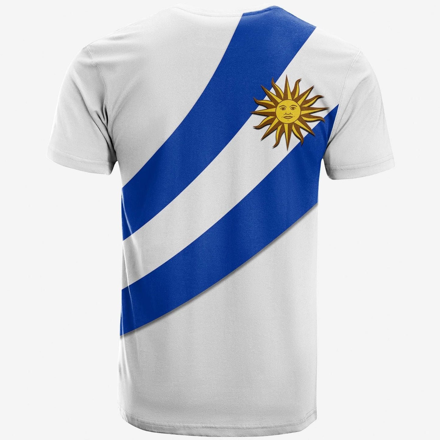 Custom Uruguay T Shirt Flag Version White