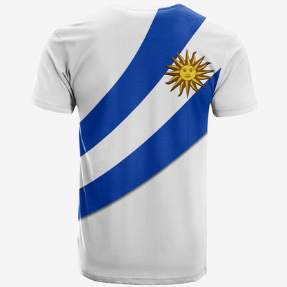 Custom Uruguay T Shirt Flag Version White