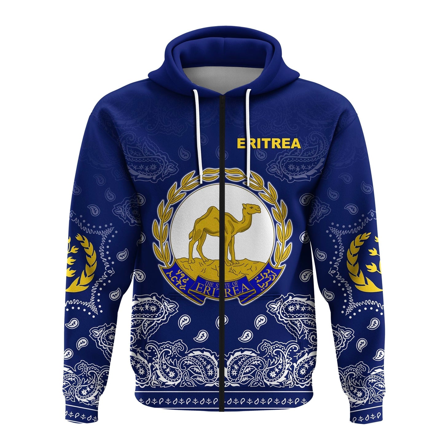 Eritrea Zip Hoodie Mix Pattern Paisley