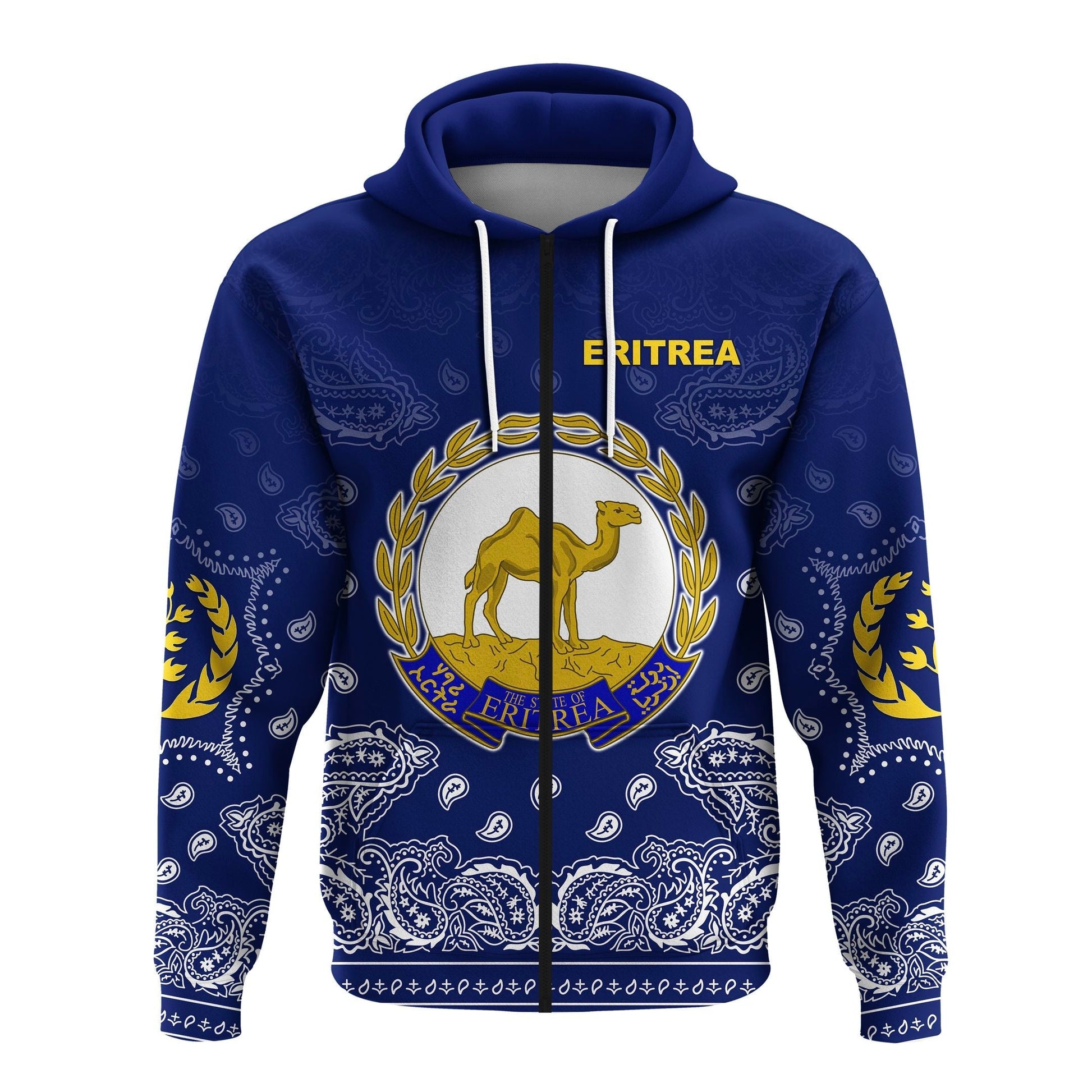 Eritrea Zip Hoodie Mix Pattern Paisley
