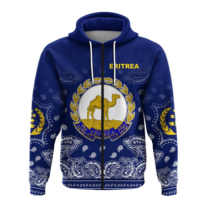 Eritrea Zip Hoodie Mix Pattern Paisley