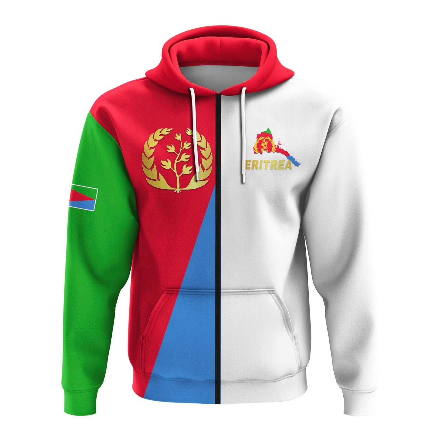 Eritrea Zip Hoodie Mix Style Flag