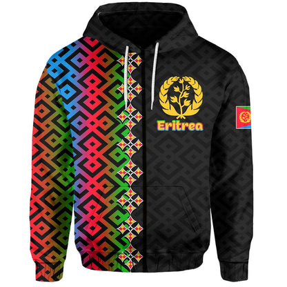 Eritrea Zip Hoodie Gradient Color Flag