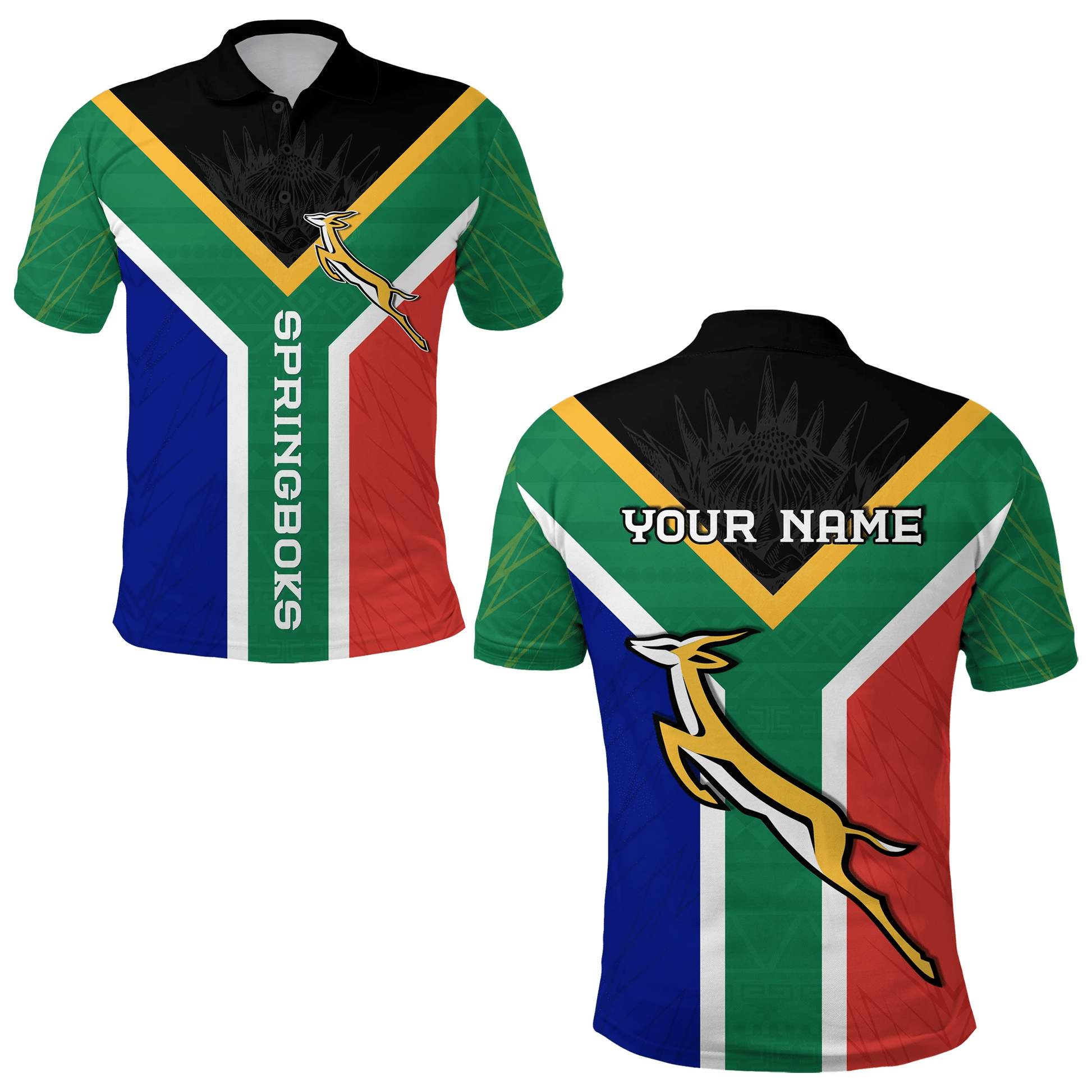 Custom Springboks Passion Polo Shirt South Africa Rugby