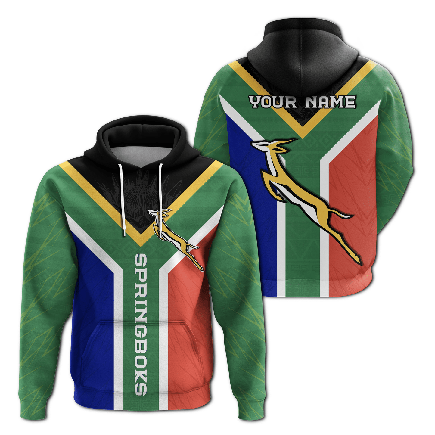 Custom Springboks Passion Hoodie South Africa Rugby