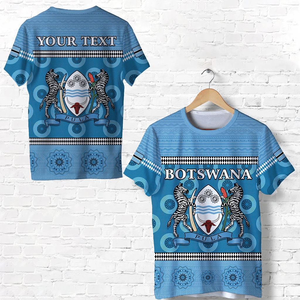 Custom Botswana Independence Anniversary T Shirt Flag and Pattern