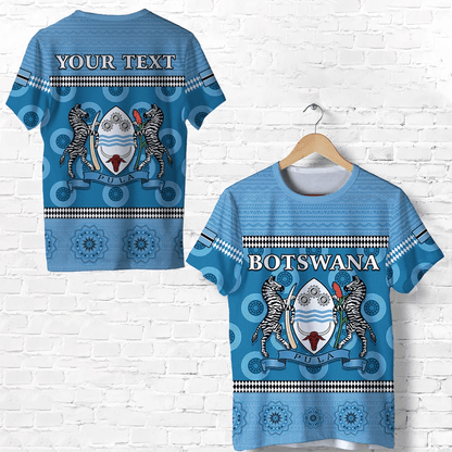 Custom Botswana Independence Anniversary T Shirt Flag and Pattern