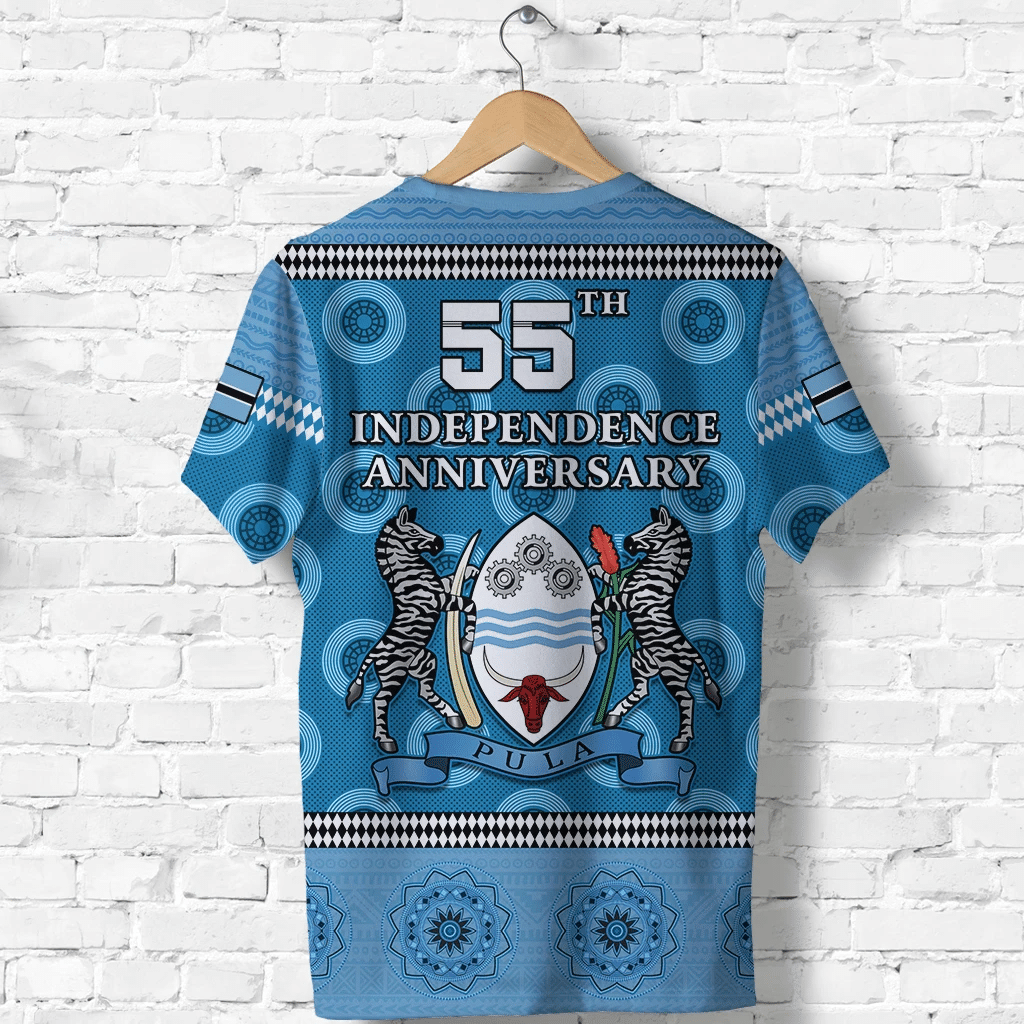 Botswana Independence Anniversary T Shirt Flag and Pattern