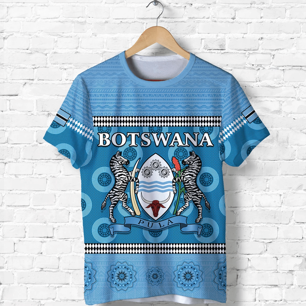 Botswana Independence Anniversary T Shirt Flag and Pattern
