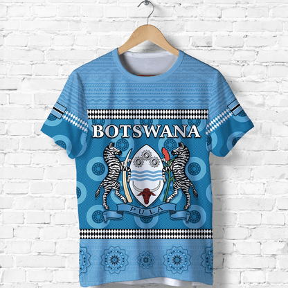 Botswana Independence Anniversary T Shirt Flag and Pattern