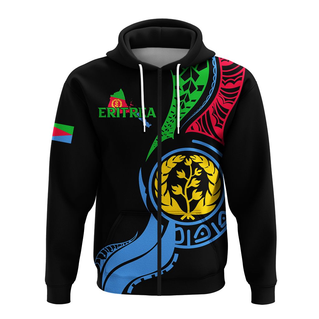 Eritrea Zip Up Hoodie Flag Map