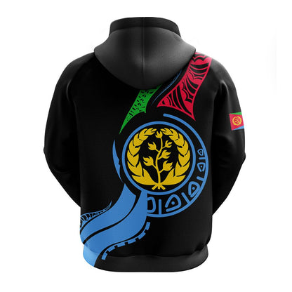 Eritrea Zip Up Hoodie Flag Map
