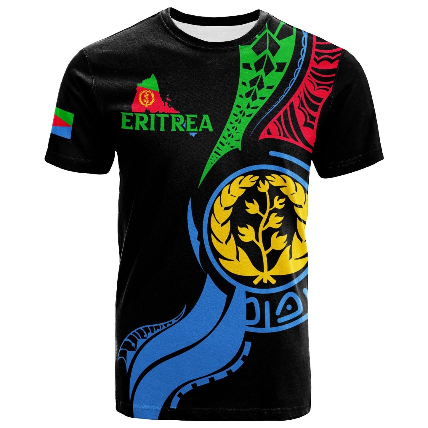 Eritrea T Shirt Flag Map