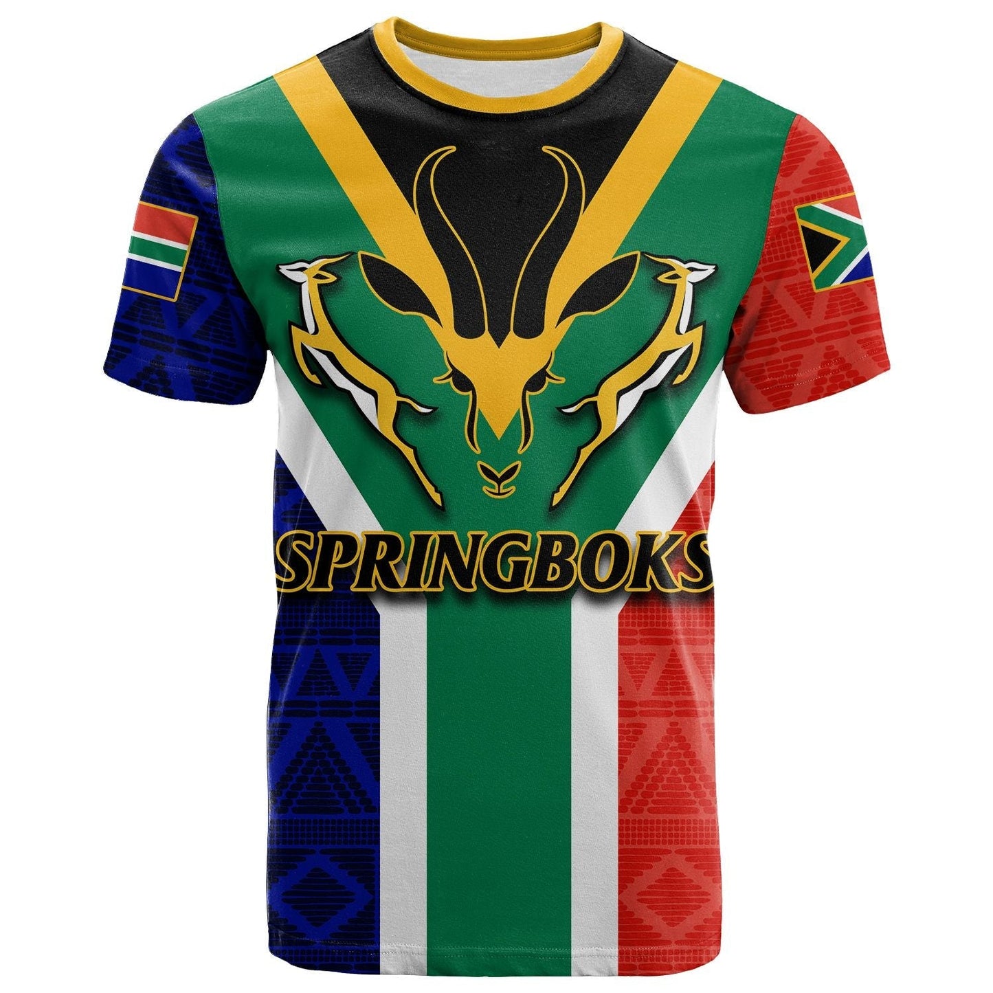 South Africa Springboks Mix African Patterns T Shirt LT20