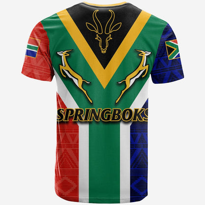 South Africa Springboks Mix African Patterns T Shirt LT20