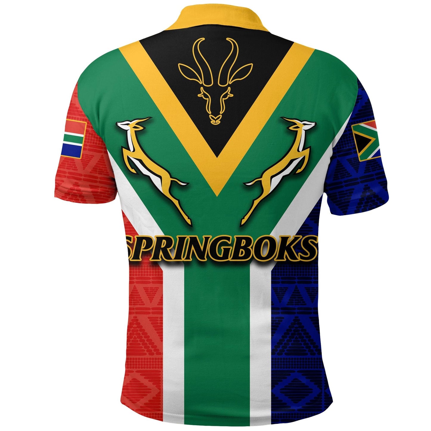 South Africa Springboks Mix African Patterns Polo Shirt0