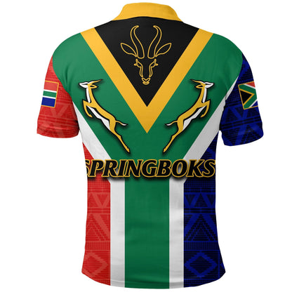 South Africa Springboks Mix African Patterns Polo Shirt0