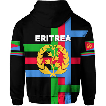 Eritrea Zip Hoodie Flag Vibes Black