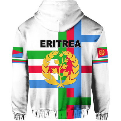 Eritrea Zip Hoodie Flag Vibes White